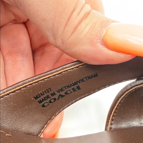 Coach Wedge Sandal In Signature Jacquard Oak Maple - Picture 10 of 13